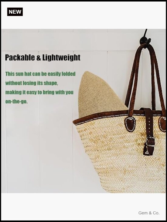Lightweight Packable Sun Hat Foldable Woven Bucket Hat Beach Hat Floppy Knitted main image 7